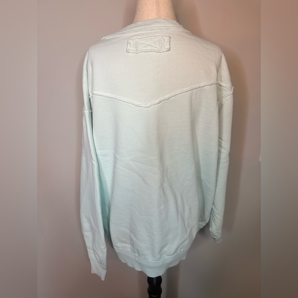 NWT sz S Free People We the Free Wallace Pullover sweatshirt in Sea Mist - Picture 6 of 12